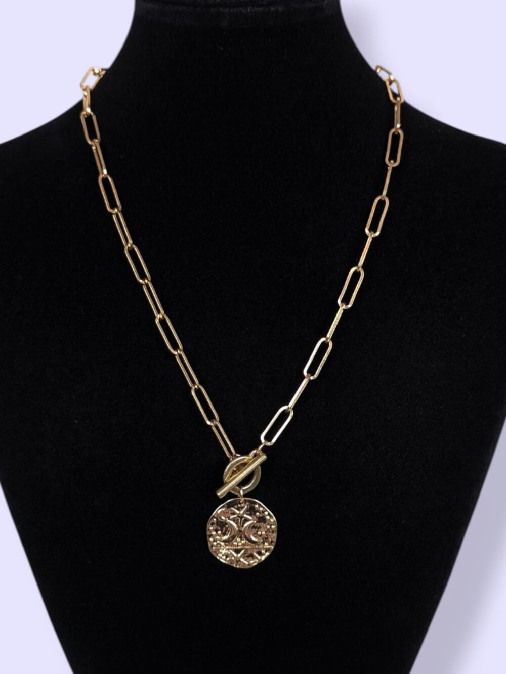 (2/$20) Gold Tone Paperclip Toggle Chain Necklace